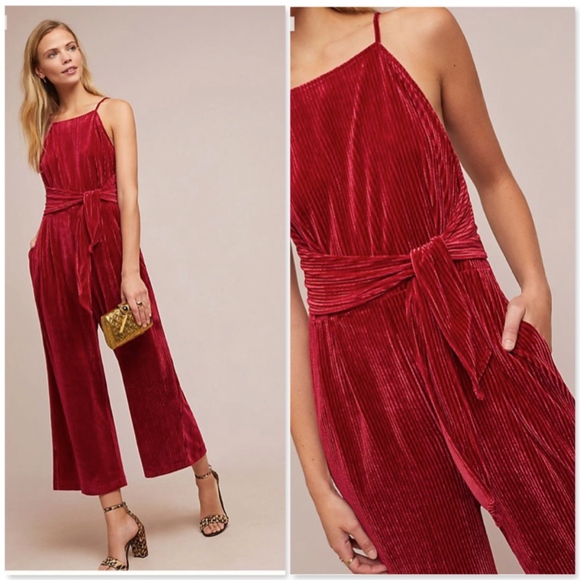 HP 🔥🎉Perfect for holiday! Evelyn Velvet Tie-Front Jumpsuit NWT size L - Picture 2 of 6